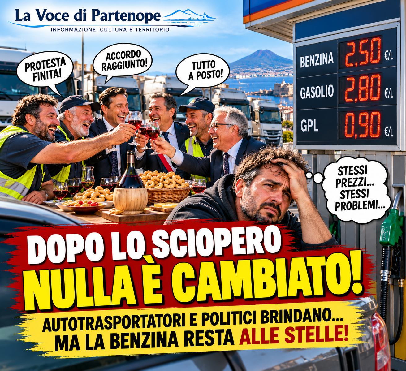 Sciopero dei trasportatori, tutti felici e contenti. Tranne chi deve fare benzina: «E io pago!»