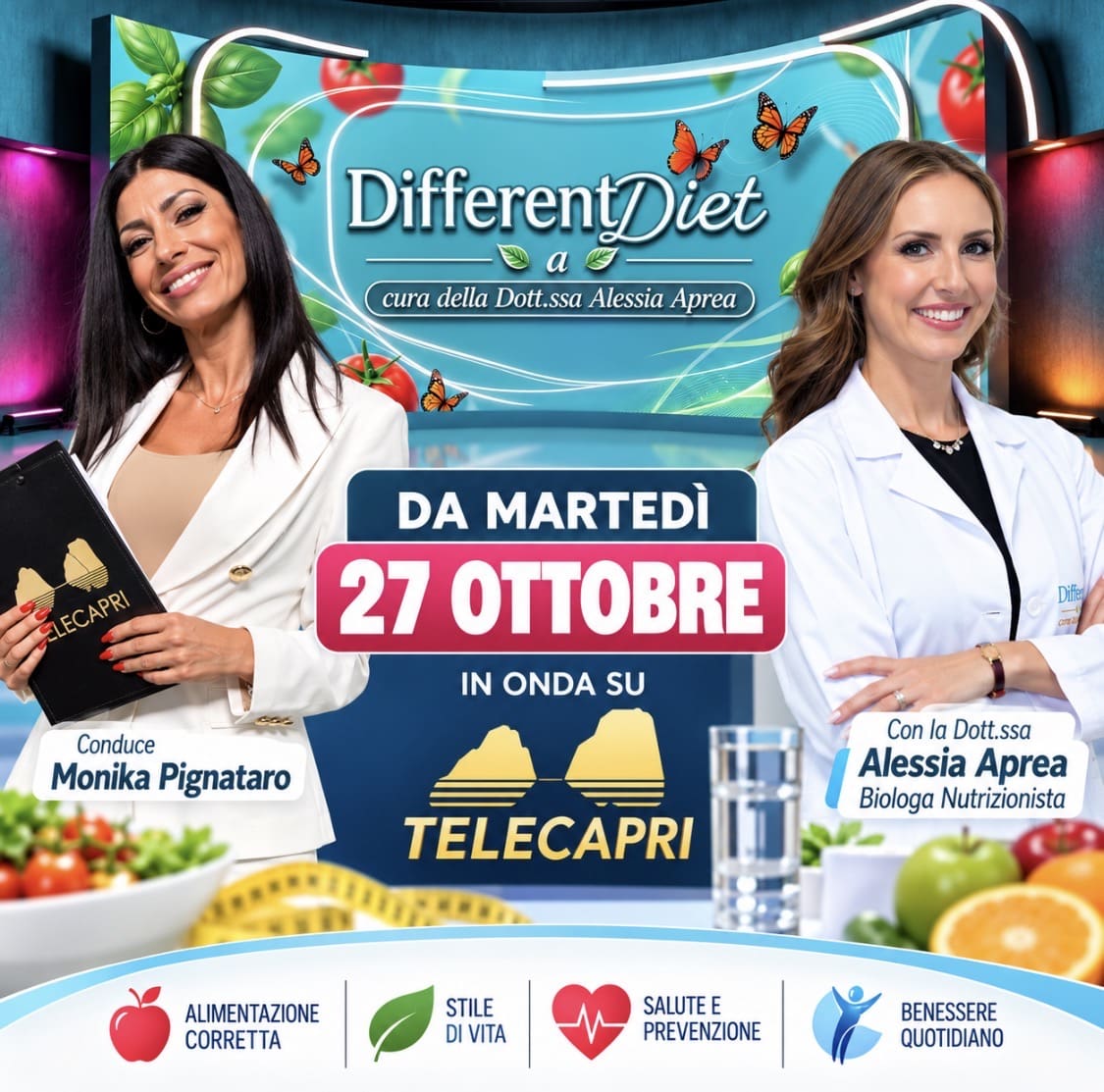 “Different Diet” arriva su Telecapri: dal 27 ottobre Alessia Aprea porta in TV i segreti della sana alimentazione